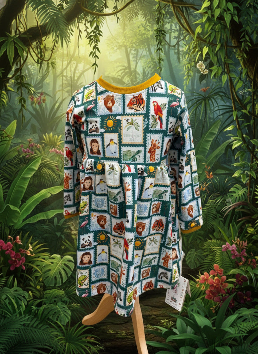 Handmade Attenbear Stamp Long Sleeve Dress