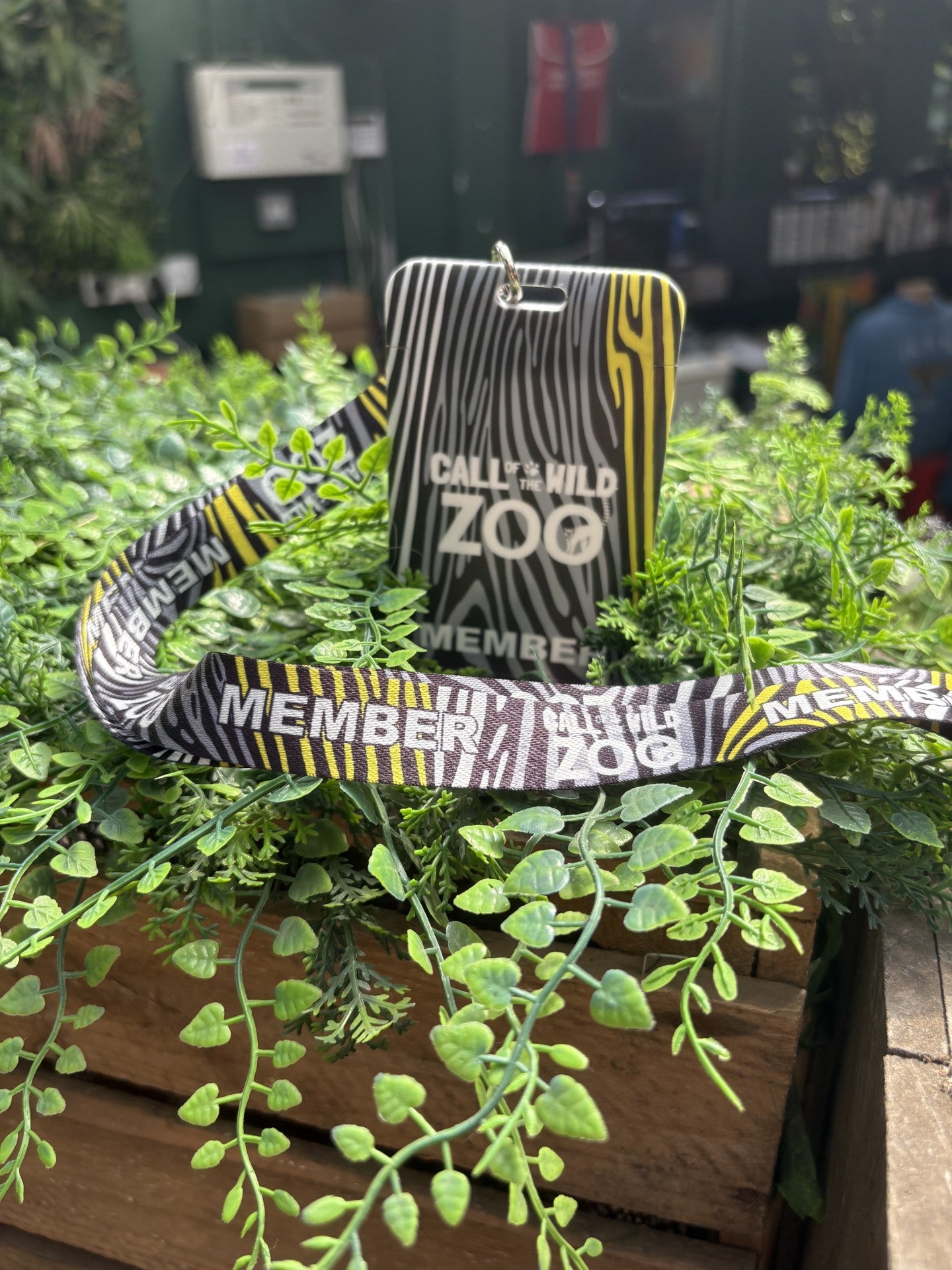 Grey/White Zebra Print Member Lanyard