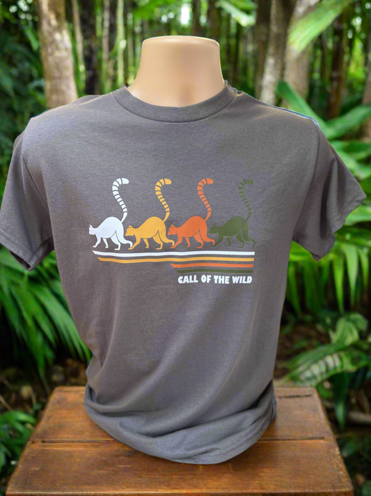 Lemurs Multi Repeated Charcoal T-Shirt