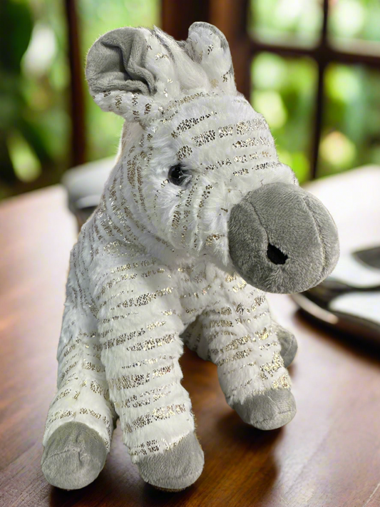 White Foilkins Zebra Plush