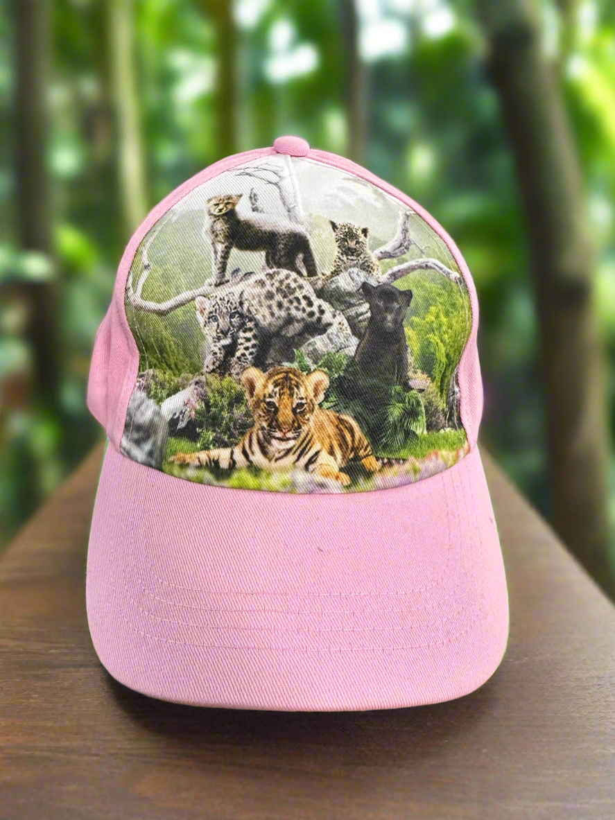 Kids Pink Wild Cats Cap