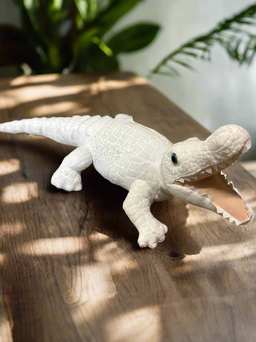 White Alligator Medium Plush