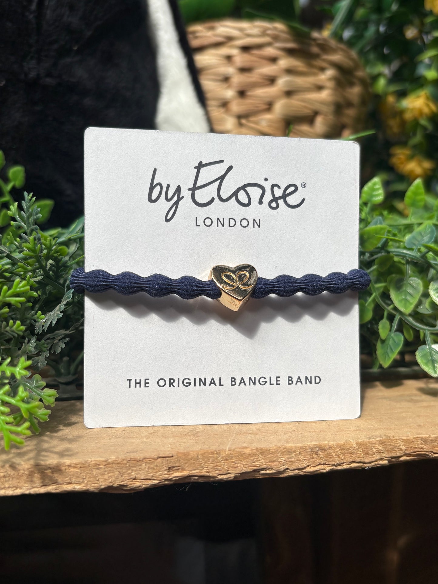 Navy Heart Bangle Band