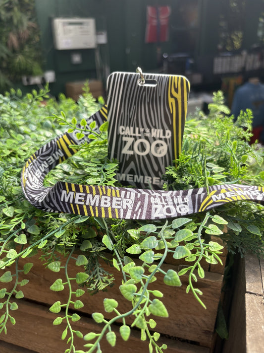 Grey/White Zebra Print Member Lanyard